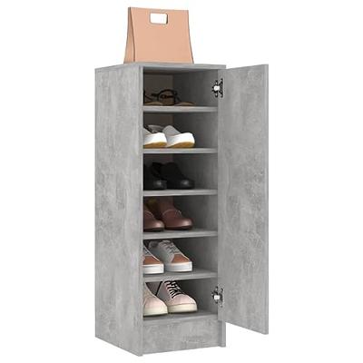 Schoenenkast 32x35x92 cm bewerkt hout betongrijs - thumbnail