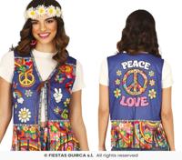 Peace & Love Hippie Vest Dames - thumbnail