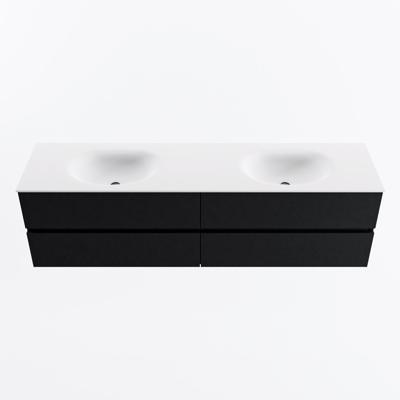 MONDIAZ VICA 180cm badmeubel onderkast Urban 4 lades. Wastafel MOON dubbel 2 kraangaten, kleur Talc.