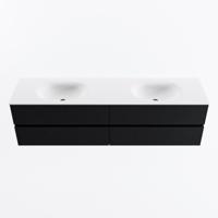 MONDIAZ VICA 180cm badmeubel onderkast Urban 4 lades. Wastafel MOON dubbel 2 kraangaten, kleur Talc. - thumbnail