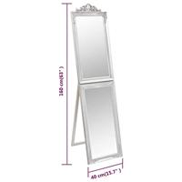 VidaXL Spiegel vrijstaand 40x160 cm wit zilverkleurig - thumbnail