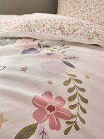 Dekbedovertrekset + kussensloop kind PETITE LICORNE, met gerecycled katoen wit, bedrukt - thumbnail