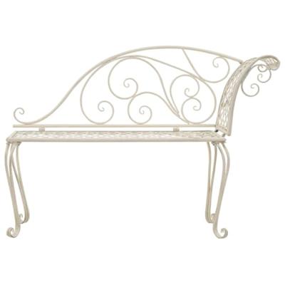Chaise longue 128 cm metaal antiekwit - thumbnail