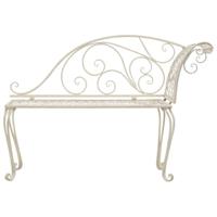 Chaise longue 128 cm metaal antiekwit - thumbnail
