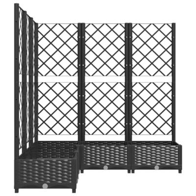 VidaXL Plantenbak met latwerk 120x120x121,5 cm polypropeen zwart