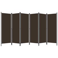 Kamerscherm met 6 panelen 300x180 cm bruin - thumbnail