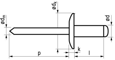Blindklinknagel GBK - Alu/Staal 1033 - 4.8x18x16mm - 250st