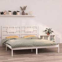 Bedframe massief hout wit 200x200 cm - thumbnail