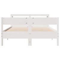 Bedframe zonder matras massief grenenhout wit 120x190 cm - thumbnail