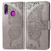 Butterfly Love bloemen reliëf horizontale Flip lederen case voor LG B30 met houder & kaartsleuven & portemonnee & Lanyard (grijs) - thumbnail