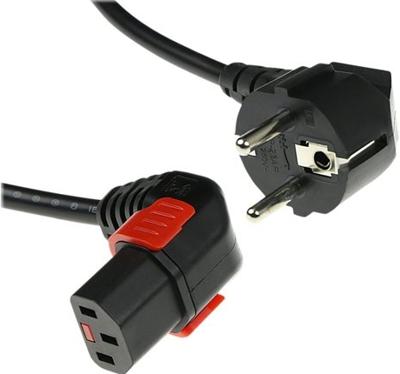 ACT AK5257 230V Stroomkabel CEE7/C13 (Haaks) Lockable Zwart - 3 meter