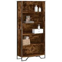 Boekenkast 80x31x169 cm bewerkt hout gerookt eikenkleurig - thumbnail