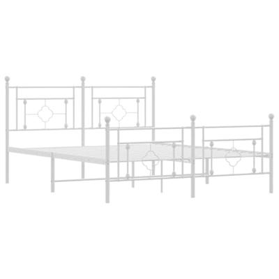 Bedframe met hoofd- en voeteneinde metaal wit 160x200 cm Bedframe met hoofd- en voeteneinde metaal wit 160x200 cm