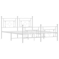 Bedframe met hoofd- en voeteneinde metaal wit 160x200 cm - thumbnail