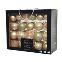 Decoris kerstballen set Glas 42st parel 5-6-7cm - thumbnail
