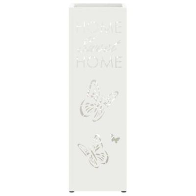 VidaXL Paraplu standaard met opslag wit 15,5 x 15,5 x 49 cm metaal