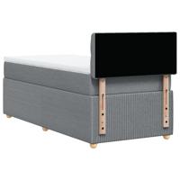 Boxspring met matras stof lichtgrijs 180x200 cm - thumbnail