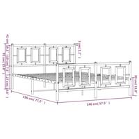 Bedframe met hoofd- en voeteneinde metaal wit 140x190 cm - thumbnail