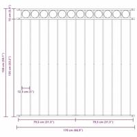 VidaXL Hecelement grijs 170 x 150 cm staal - thumbnail