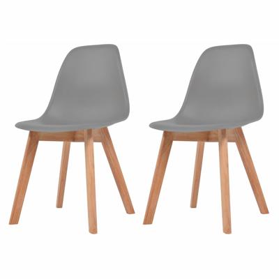 VidaXL Eetkamerstoelen 2 st kunststof grijs VidaXL Eetkamerstoelen 2 st kunststof grijs