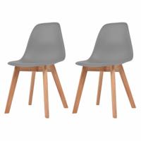 VidaXL Eetkamerstoelen 2 st kunststof grijs - thumbnail