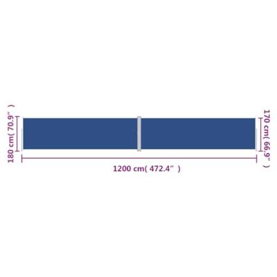 VidaXL Windscherm uittrekbaar 180x1200 cm blauw VidaXL Windscherm uittrekbaar 180x1200 cm blauw