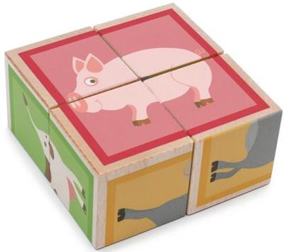 Scratch blokkenpuzzel Boerderijdieren junior 9 cm hout 4 delig Scratch blokkenpuzzel Boerderijdieren junior 9 cm hout 4 delig