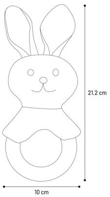 Puppyspeelgoed Rabbo Konijn, wit