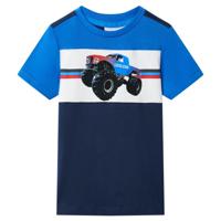 VidaXL Kindershirt 116 blauw en marineblauw - thumbnail