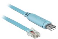 Delock USB-adapter USB 1.1, USB 2.0 USB-A stekker, RJ45 2.00 m Blauw 64185 - thumbnail