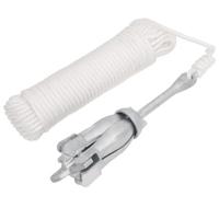 VidaXL Anker met touw inklapbaar 3,2 kg smeedijzer zilverkleurig - thumbnail