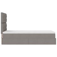 Bed met matras 90x200 cm stof taupe - thumbnail