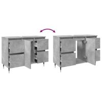 Badkamerkast 80x33x60 cm bewerkt hout betongrijs - thumbnail