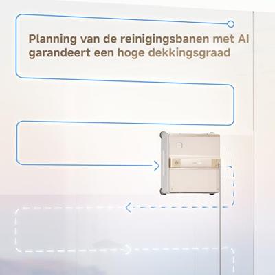 DREAME C1 - Robot voor het reinigen van ramen - Betrouwbare bescherming en veiligheid - CornerClean-technologie - Grondige natte reiniging