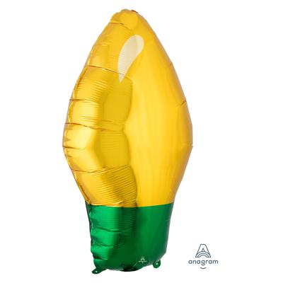 Amscan Folie ballon kerstlamp goudkleurig 55 cm | 25 stuks