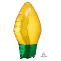 Amscan Folie ballon kerstlamp goudkleurig 55 cm | 25 stuks - thumbnail