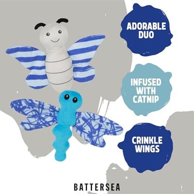 Battersea vlinder en libelle duo blauw