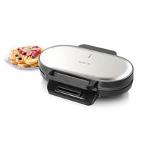 EMERIO WM-123356 Dubbel wafelijzer Anti-aanbaklaag, BPA-vrij, Traploze temperatuurregeling RVS, Zwart - thumbnail