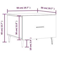 Salontafel 50x50x40 cm bewerkt hout wit - thumbnail