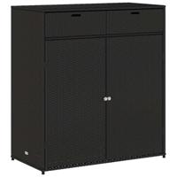Tuinkast 105x55x113 cm poly rattan zwart - thumbnail