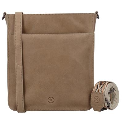 Hide & stitches next navajo schoudertas-Sand