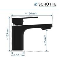 Wastafelkraan Schutte Raven Mengkraan Eéngreeps Chroom Zwart Met Click Waste - thumbnail