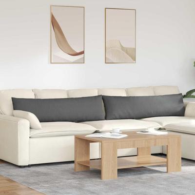 VidaXL Sofa kussens 2 pcs donkergrijs 145 x 40 cm stof