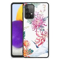 Samsung Galaxy A72 (5G/4G) Dierenprint Telefoonhoesje Bird Flowers - thumbnail