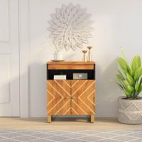 Dressoir 60x33,5x75 cm massief mangohout bruin en zwart - thumbnail