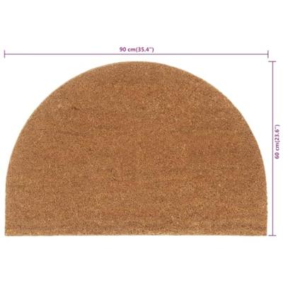 VidaXL Deurmat halfrond 60x90 cm getufte kokosvezel naturel