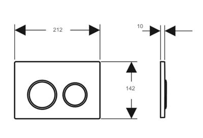 Geberit Omega 20 bedieningspaneel wit voor Geberit Omega inbouwreservoir 12cm