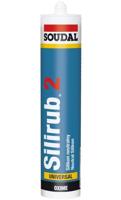 Soudal Silirub 2 Neutrale Silicone 300ml - Zwart - thumbnail