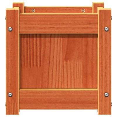 VidaXL Plantenbak 31x31x31 cm massief grenenhout wasbruin