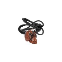 Kristallen Schedel Hanger Obsidiaan Mahonie aan Koord - 20-25 mm - thumbnail
